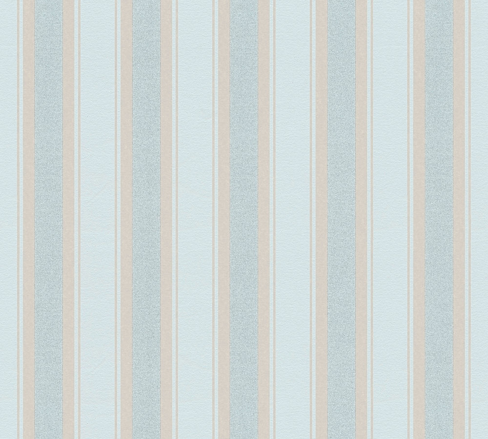 Bude 2.0 - Glitterati Stripe stripe wallpaper AS Creation Roll Light Blue  361672