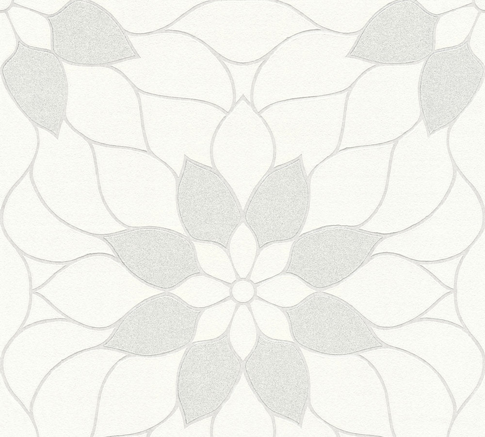 Bude 2.0 - Glittering Florals botanical wallpaper AS Creation Roll Cream  361707