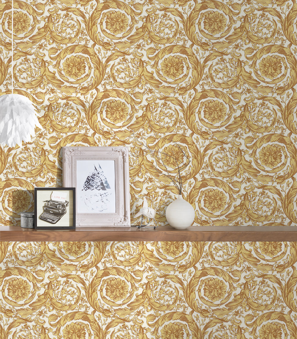 Versace 4- Classic Floral Swirls designer wallpaper AS Creation    
