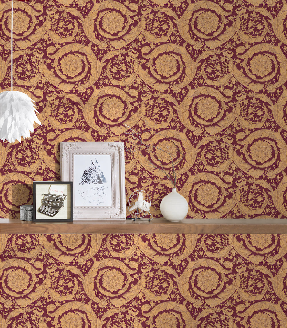 Versace 4- Classic Floral Swirls designer wallpaper AS Creation    