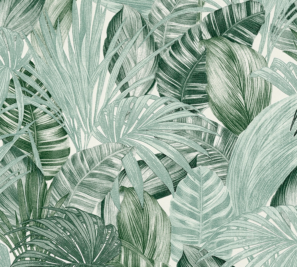 Greenery - Fronds of Fancy botanical wallpaper AS Creation Roll Green  368201
