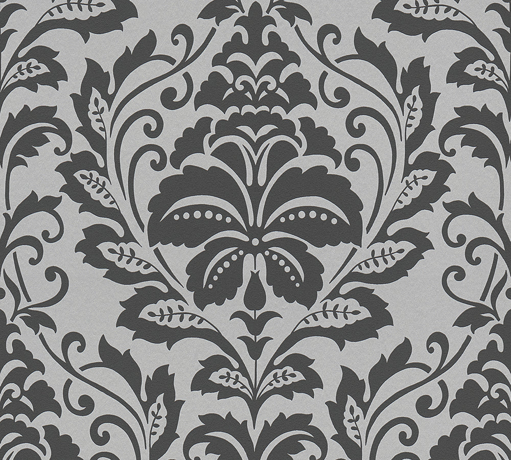 Attractive - Foil Damask damask wallpaper AS Creation Roll Silver 369102