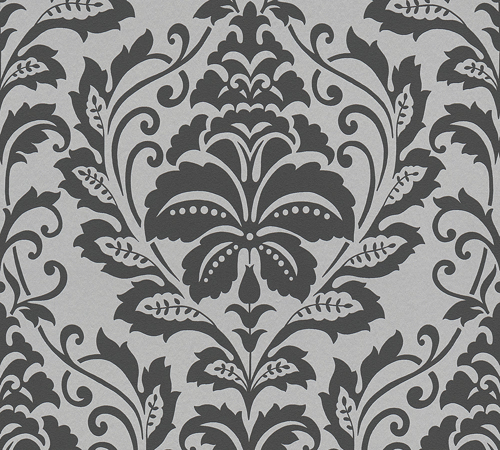 Attractive - Foil Damask damask wallpaper AS Creation Sample Silver  369102-S