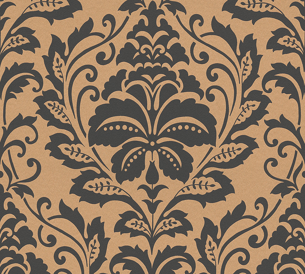Attractive - Foil Damask damask wallpaper AS Creation Roll Bronze 369104