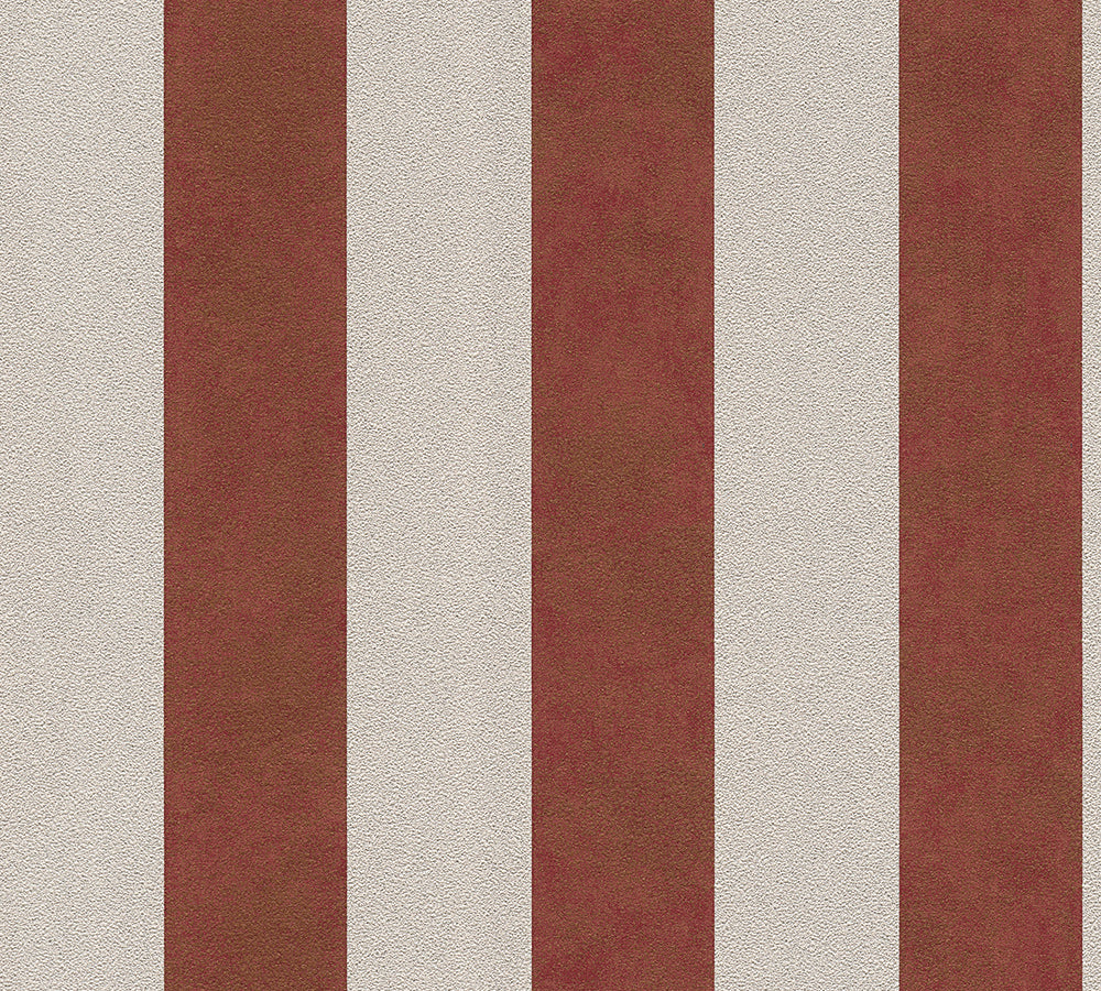 Trendwall - Hamptons Lustrous Stripe stripe wallpaper AS Creation Roll Red  372715