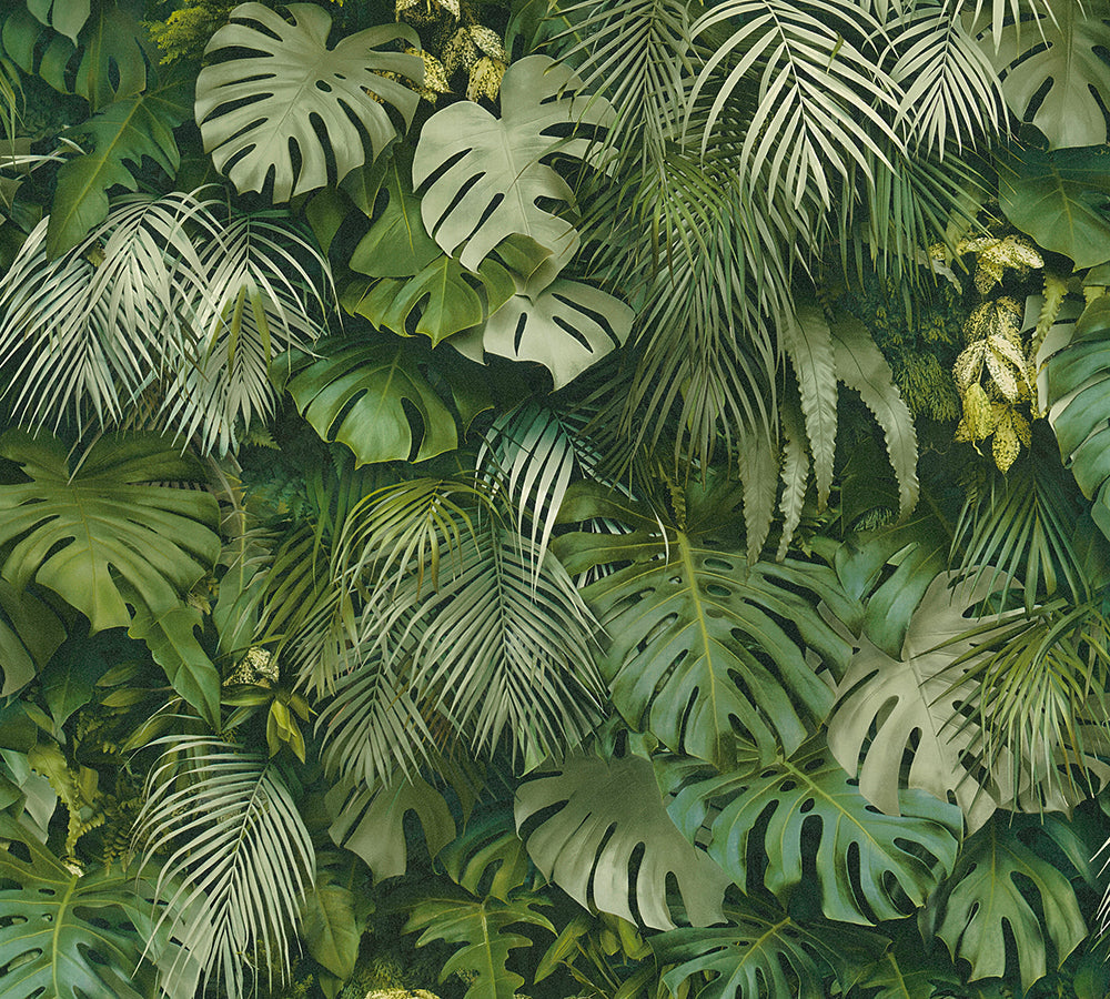Greenery - Vibrant Palms botanical wallpaper AS Creation Roll Green  372802