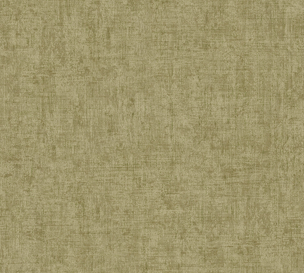Greenery - Lovely Linen Look plain wallpaper AS Creation Roll Dark Green  373344