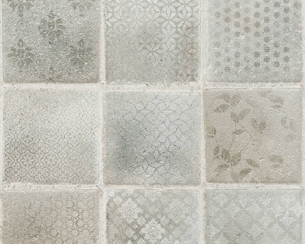 Neue Bude 2.0 - Vintage Tile industrial wallpaper AS Creation Roll Grey  373883