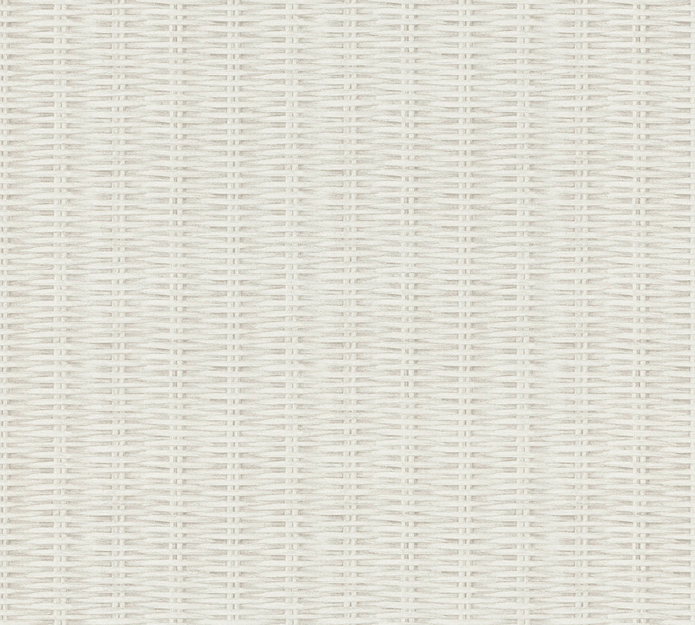 New Walls - Beautiful Basketweave bold wallpaper AS Creation Roll White  373931