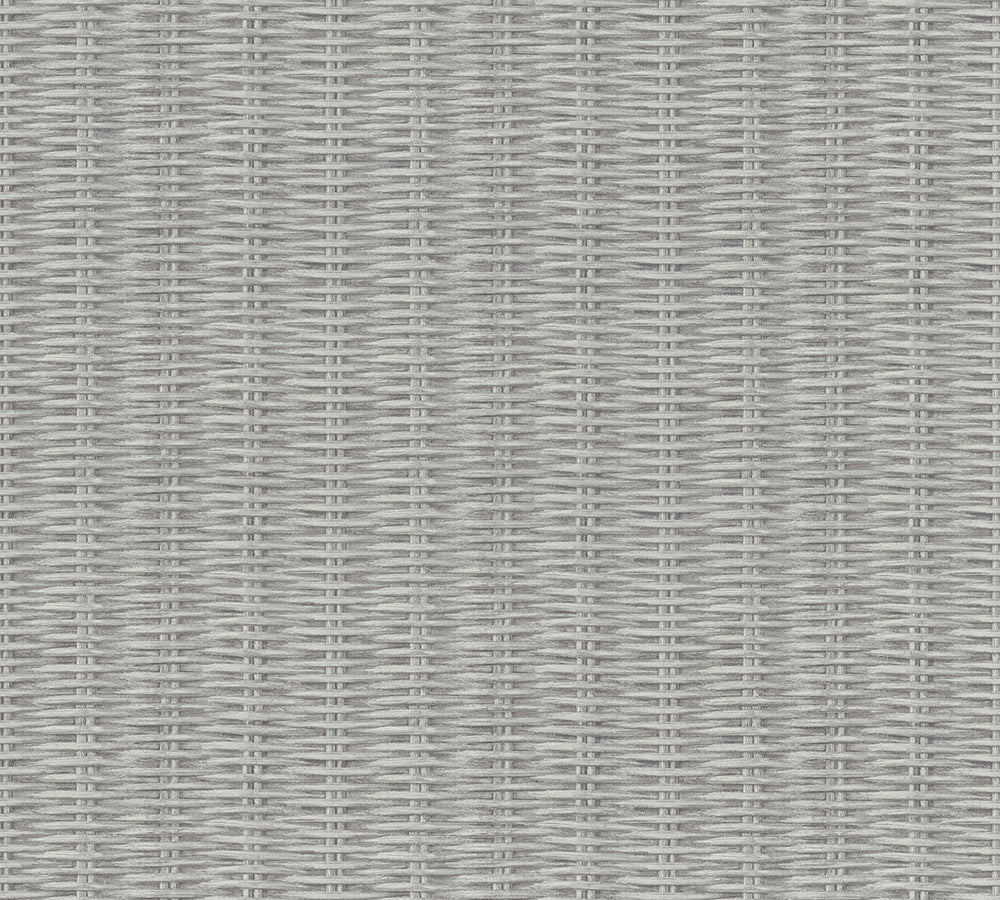 New Walls - Beautiful Basketweave bold wallpaper AS Creation Roll Grey  373932