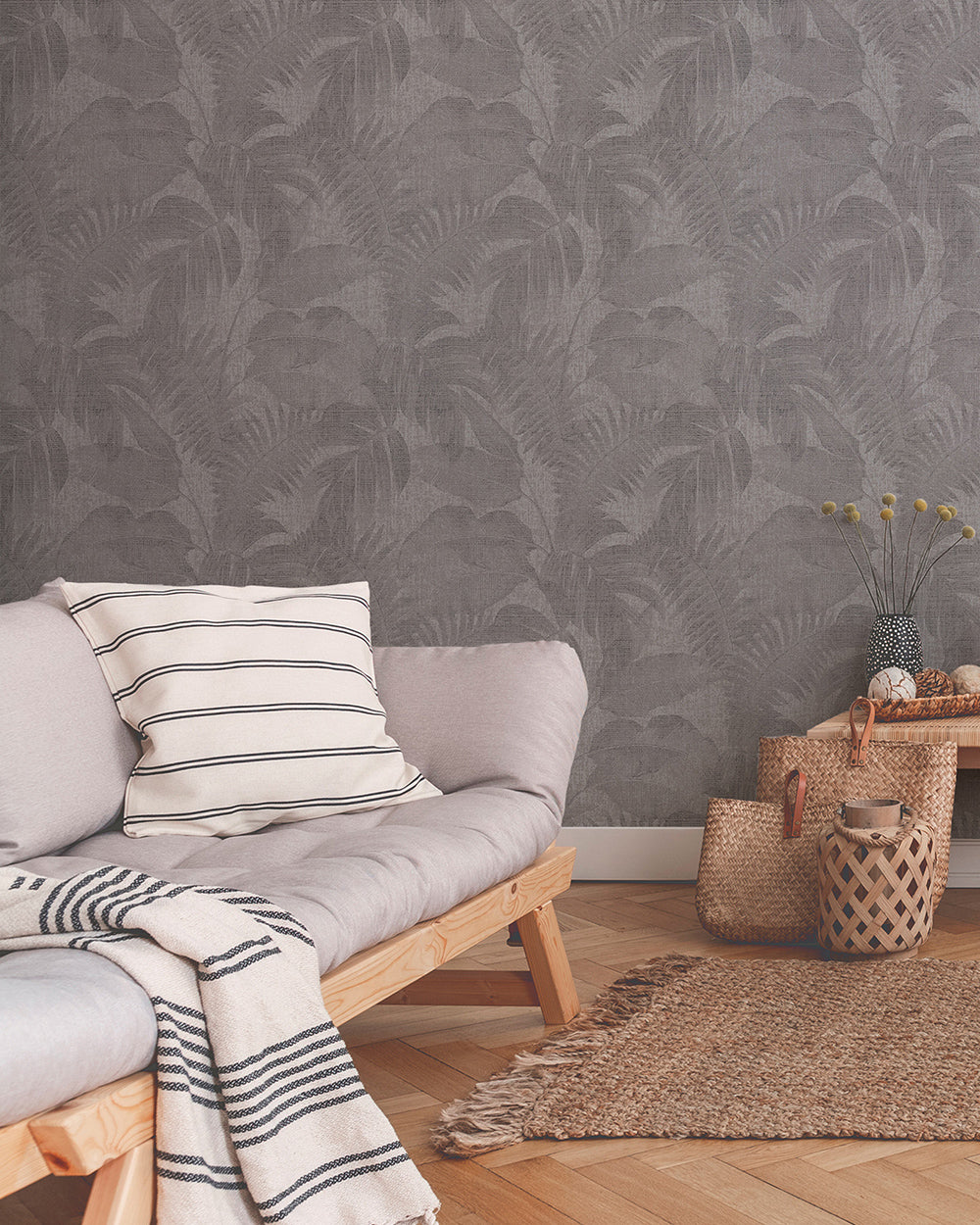 New Walls - Tropical Linen botanical wallpaper AS Creation    