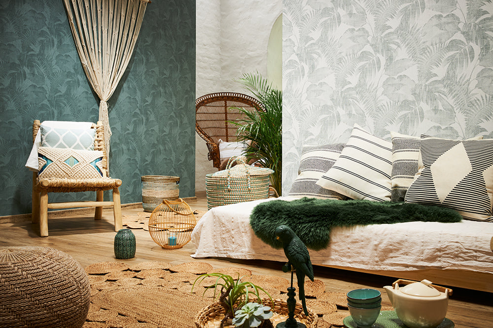 New Walls - Tropical Linen botanical wallpaper AS Creation    