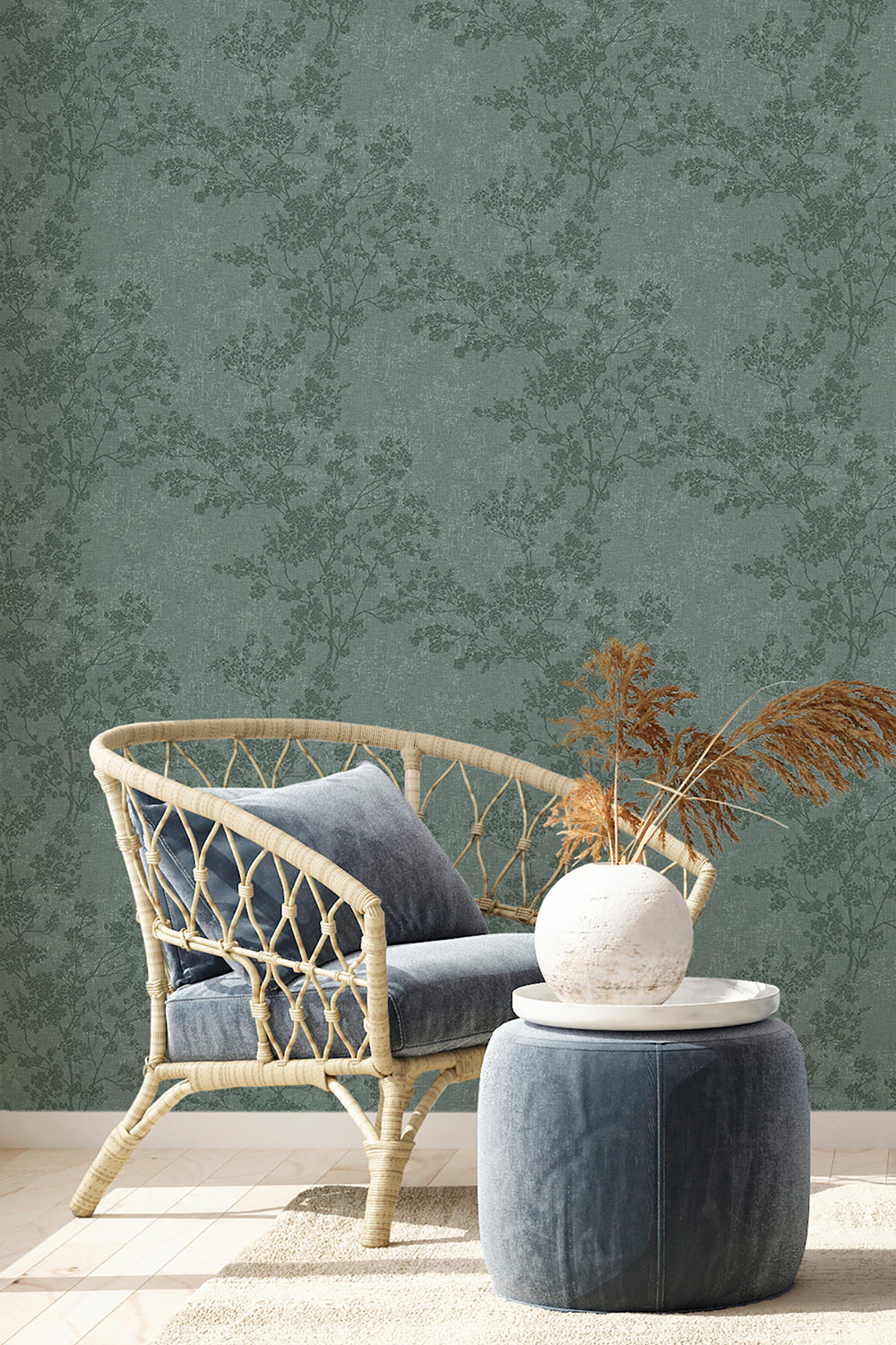 New Walls - Flourishing Linen botanical wallpaper AS Creation    