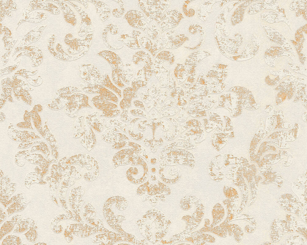 Neue Bude 2.0 - Distressed Damask damask wallpaper AS Creation Roll Gold  374135