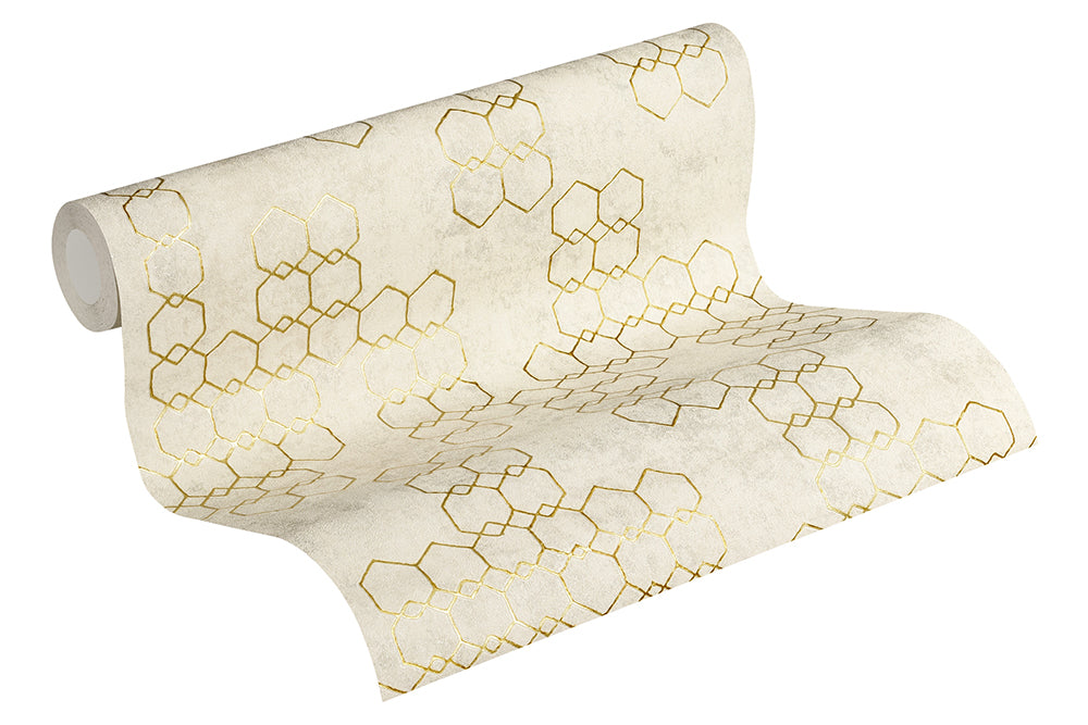 New Walls - Gilded Geometric geometric wallpaper AS Creation    