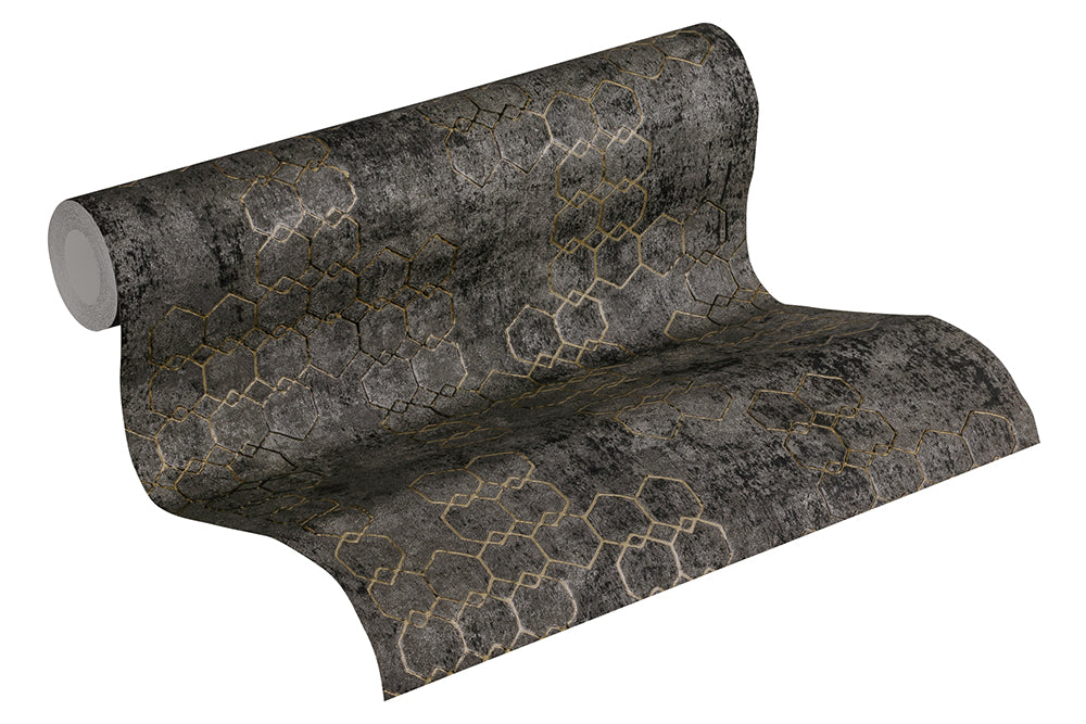 New Walls - Gilded Geometric geometric wallpaper AS Creation    