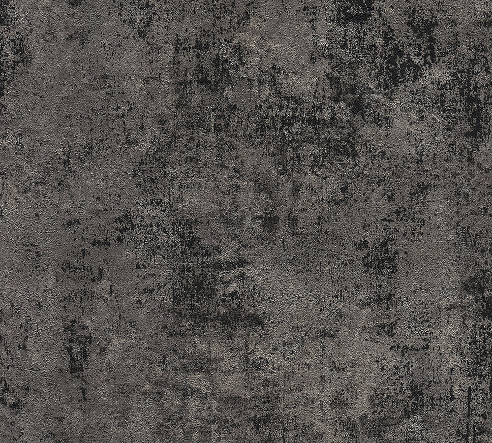 New Walls - Contempo Concrete plain wallpaper AS Creation Roll Dark Grey  374256