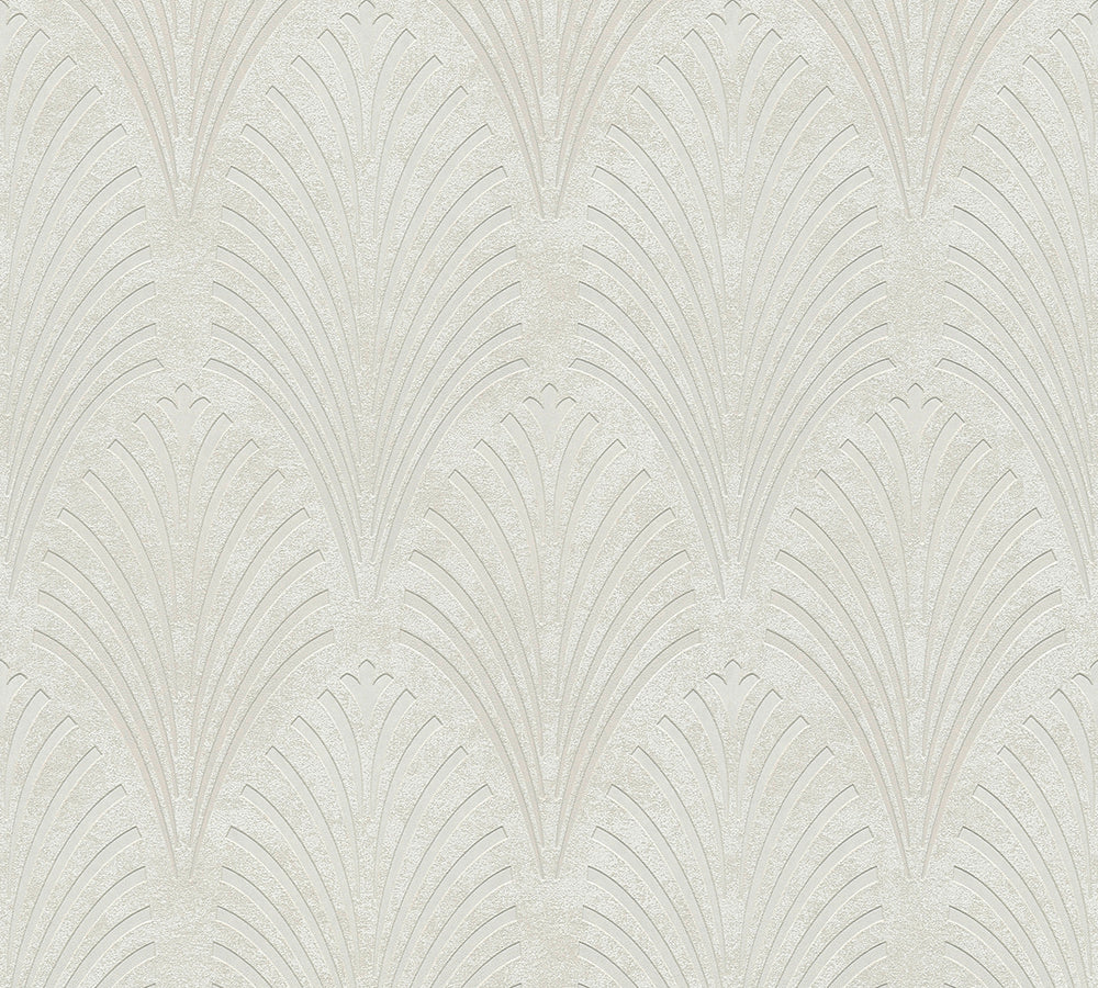Pop Style - Linear Fan art deco wallpaper AS Creation Roll Light Grey  374821