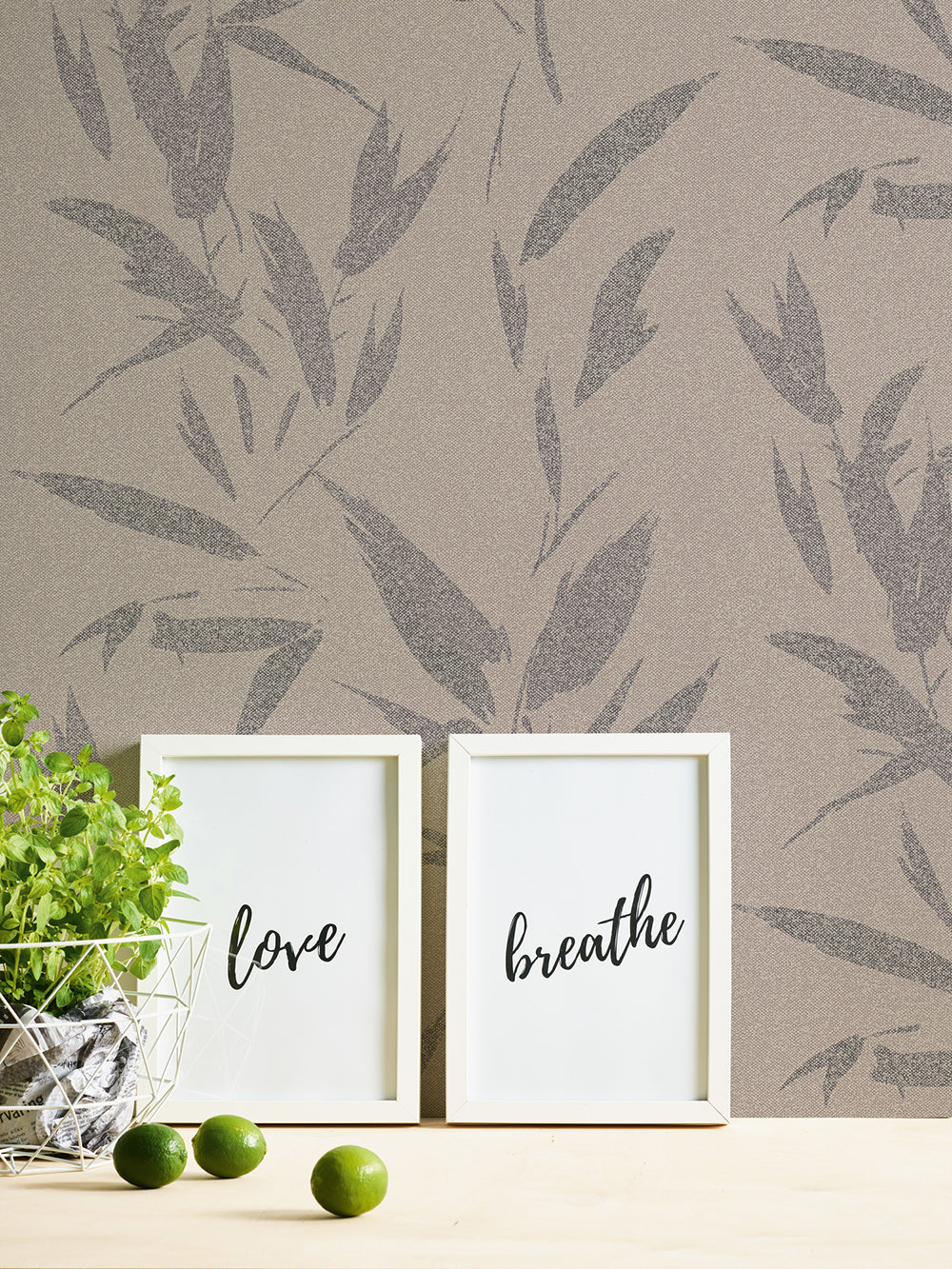 New Elegance - Textured  Leaves botanical wallpaper AS Creation    