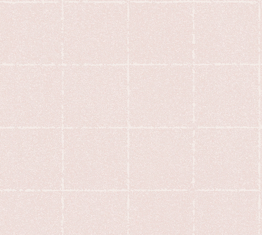 New Elegance - Check the Box geometric wallpaper AS Creation Roll Light Pink  375513