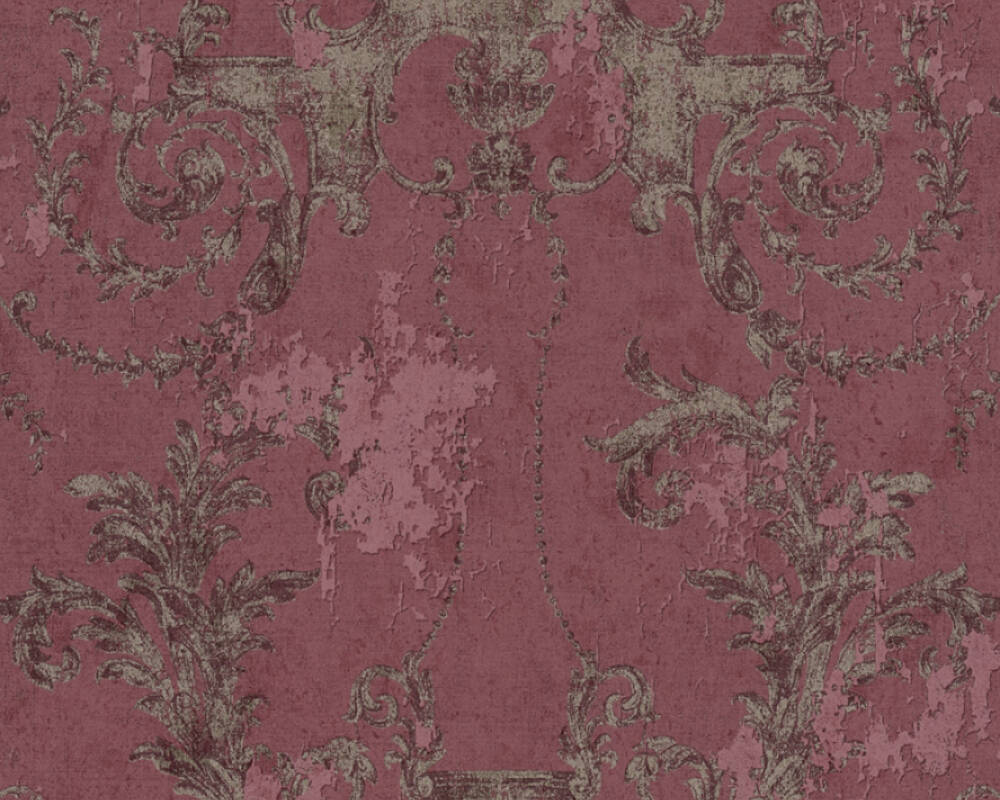 History of Art - Baroque Beauty damask wallpaper AS Creation Roll Dark Red  376484