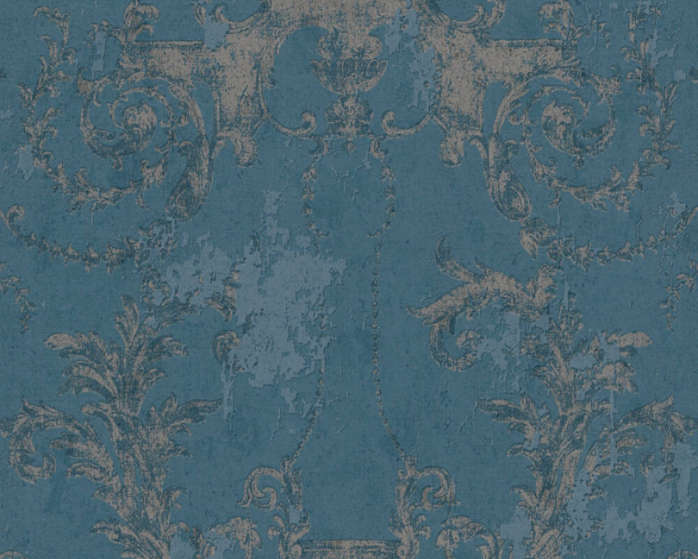 History of Art - Baroque Beauty damask wallpaper AS Creation Roll Blue  376485