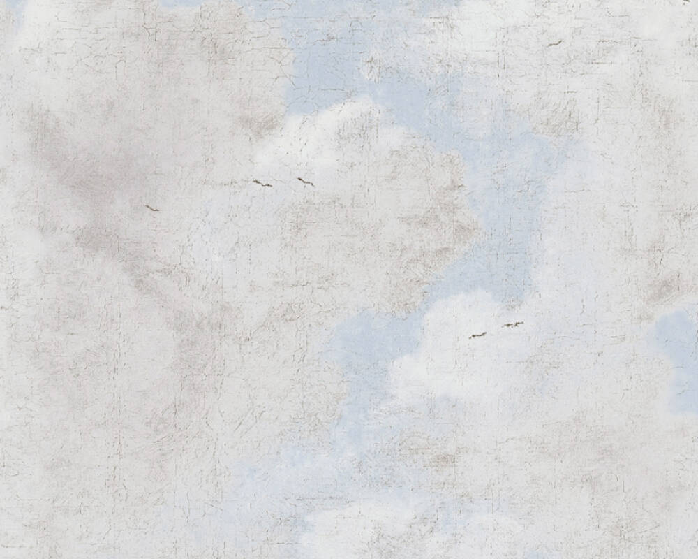 History of Art - Cumulus Clouds botanical wallpaper AS Creation Roll Blue  376493