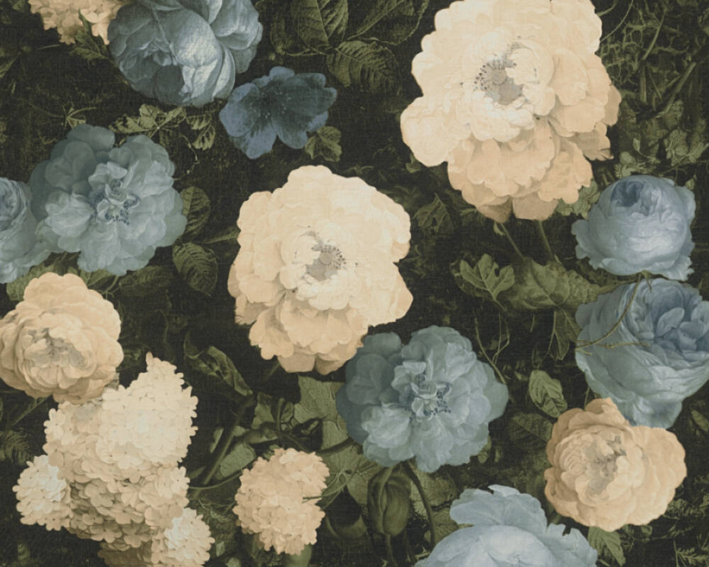 History of Art - Blooms botanical wallpaper AS Creation Roll Blue  376502