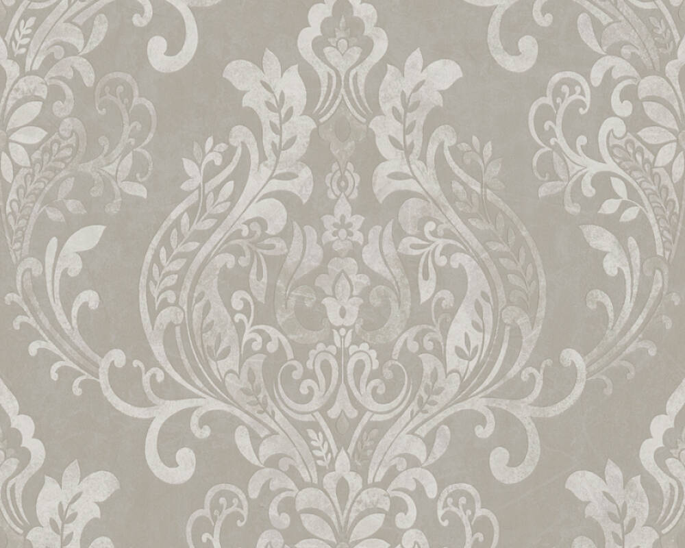 New life - Metallic Moments in Damask damask wallpaper AS Creation Roll Grey  376814