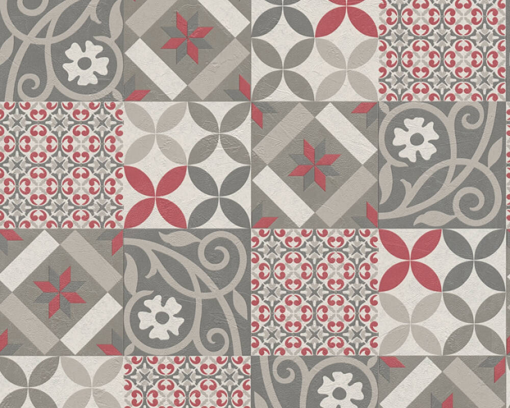 New life - Tiles and Beyond industrial wallpaper AS Creation Roll Light Red  376843