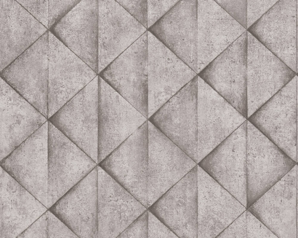 Industrial Collection - Geo Concrete industrial wallpaper AS Creation Roll Grey  377423
