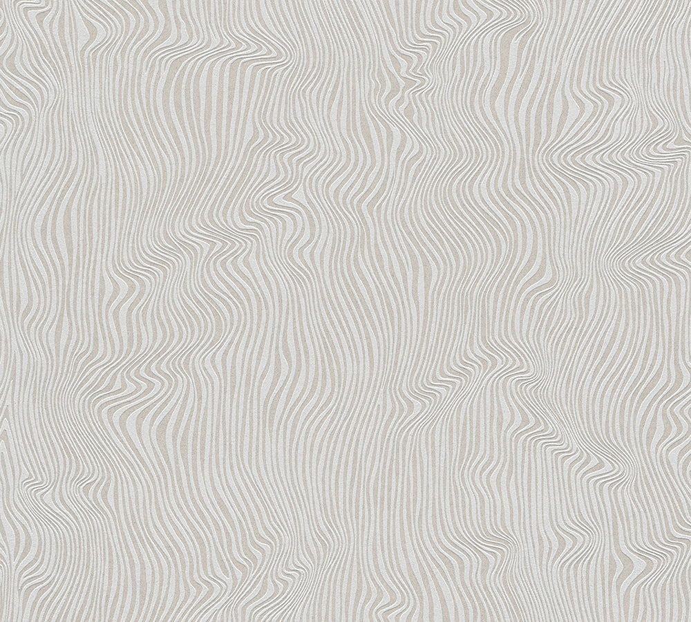 Attractive - Shiny Organic Waves damask wallpaper AS Creation Roll Grey 377613