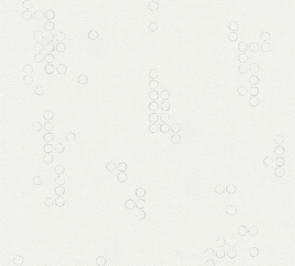 Attractive - Modern Dots geometric wallpaper AS Creation Sample White  377631-S