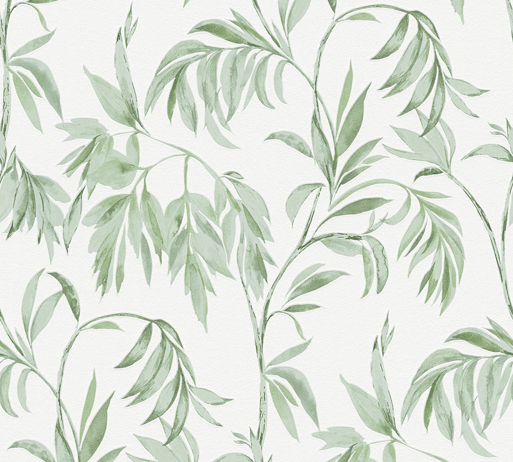 Attractive - Vine Leaves botanical wallpaper AS Creation Sample Green  378301-S