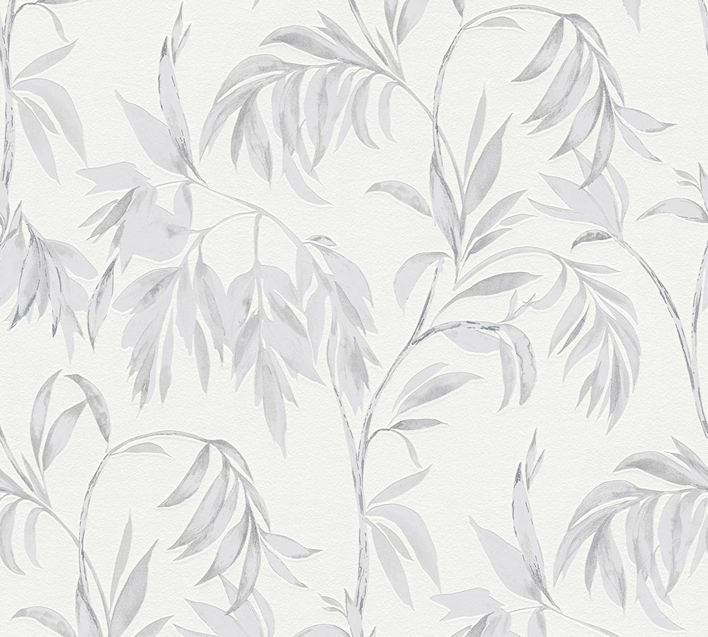 Attractive - Vine Leaves botanical wallpaper AS Creation Sample Grey  378302-S