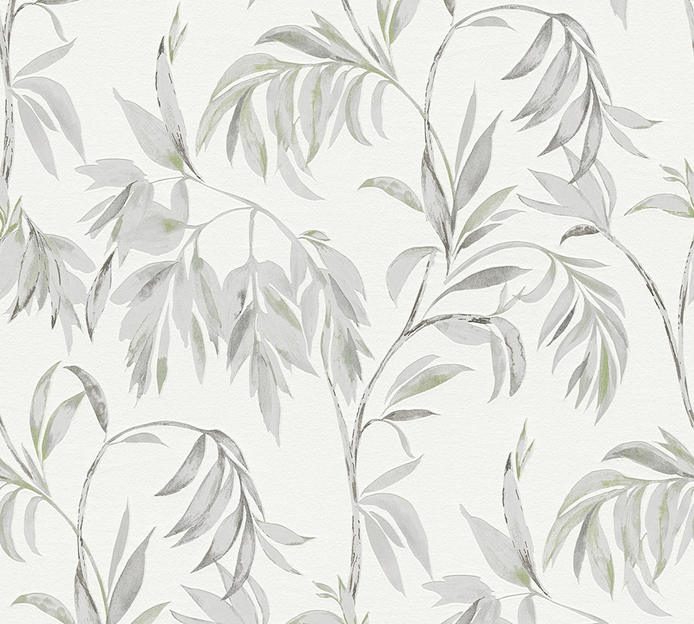 Attractive - Vine Leaves botanical wallpaper AS Creation Sample Light Grey  378303-S