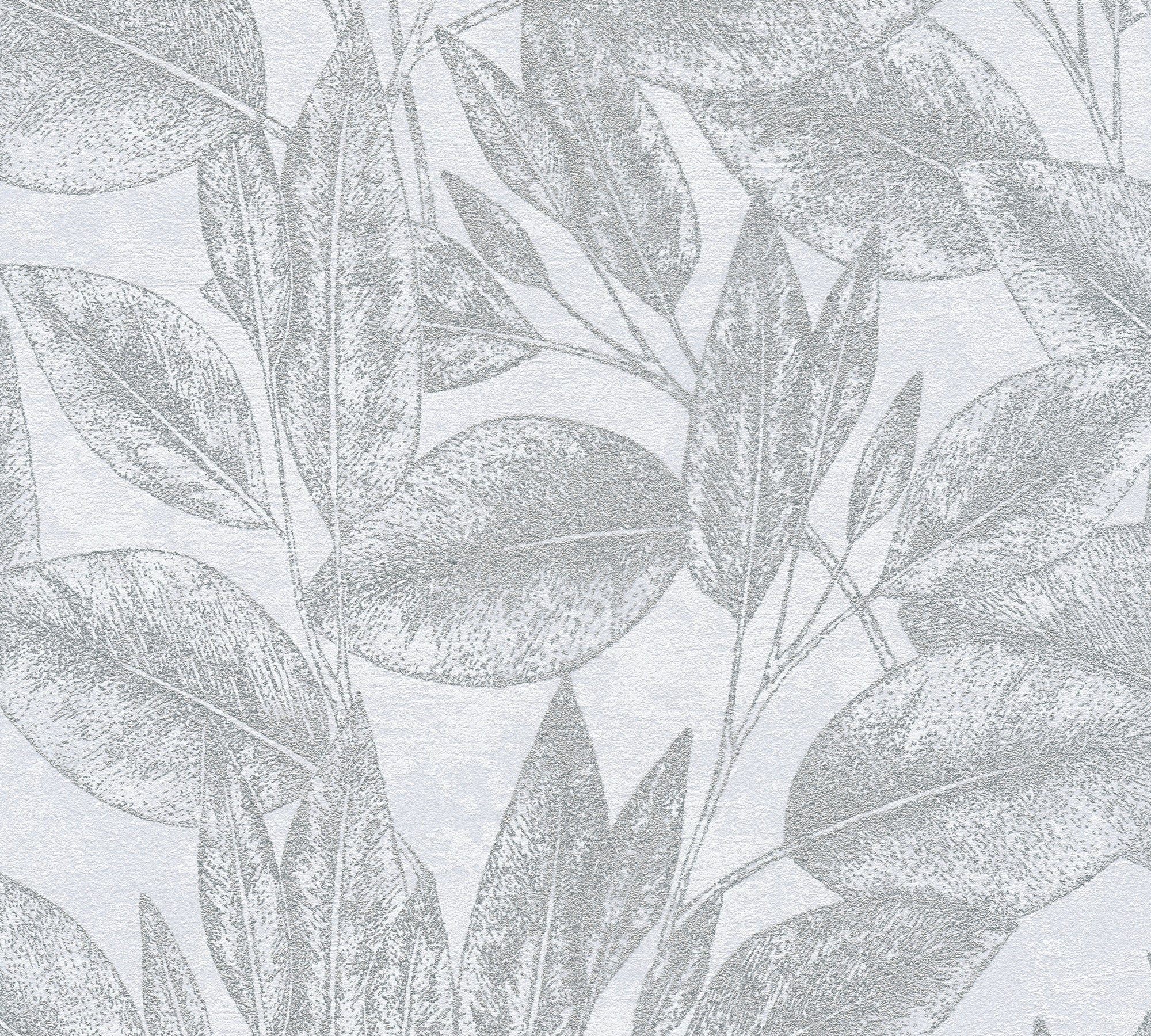 Attractive - Fallen Leaves botanical wallpaper AS Creation Roll Silver  378362