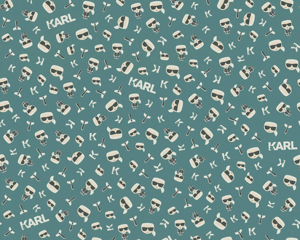 Karl Lagerfeld - Ikonik designer wallpaper AS Creation Roll Green  378436