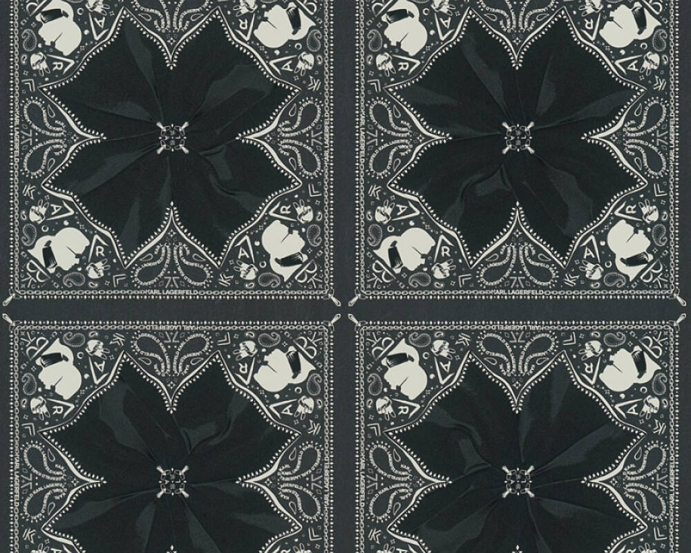 Karl Lagerfeld - Kaleidoscope designer wallpaper AS Creation Roll Black 1  378452