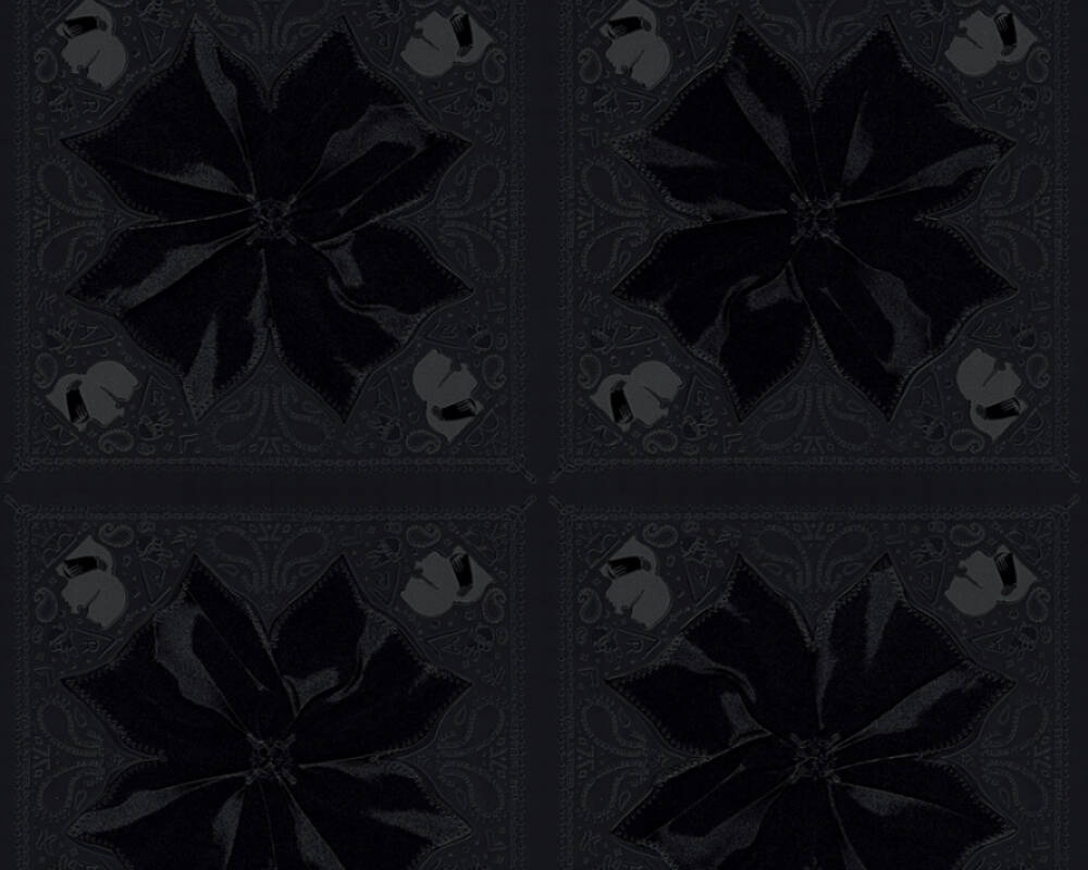 Karl Lagerfeld - Kaleidoscope designer wallpaper AS Creation Roll Dark Black  378453