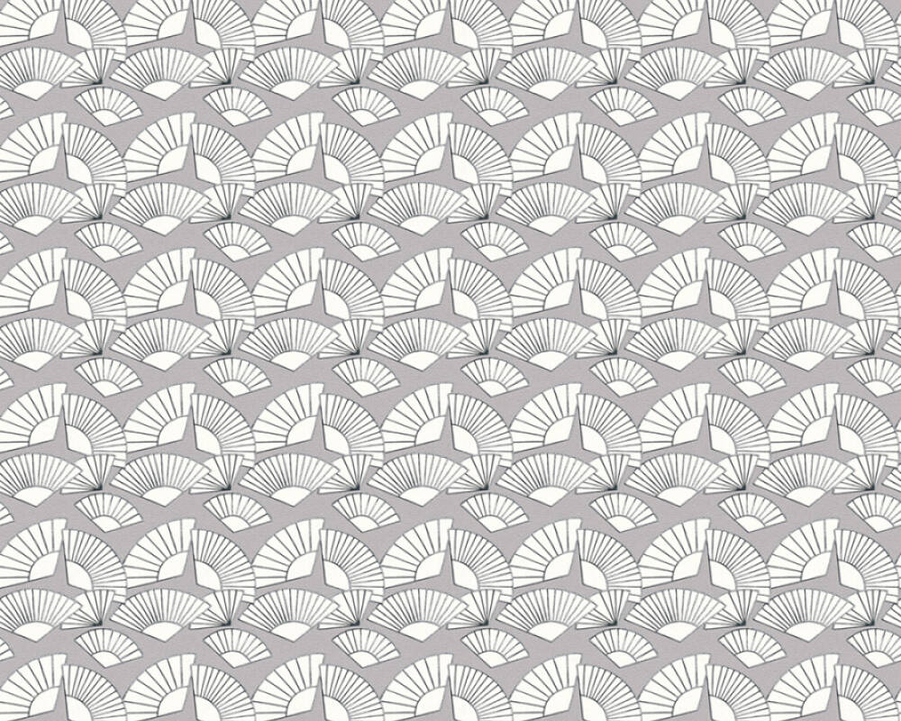 Karl Lagerfeld - Fans designer wallpaper AS Creation Roll Grey  378471
