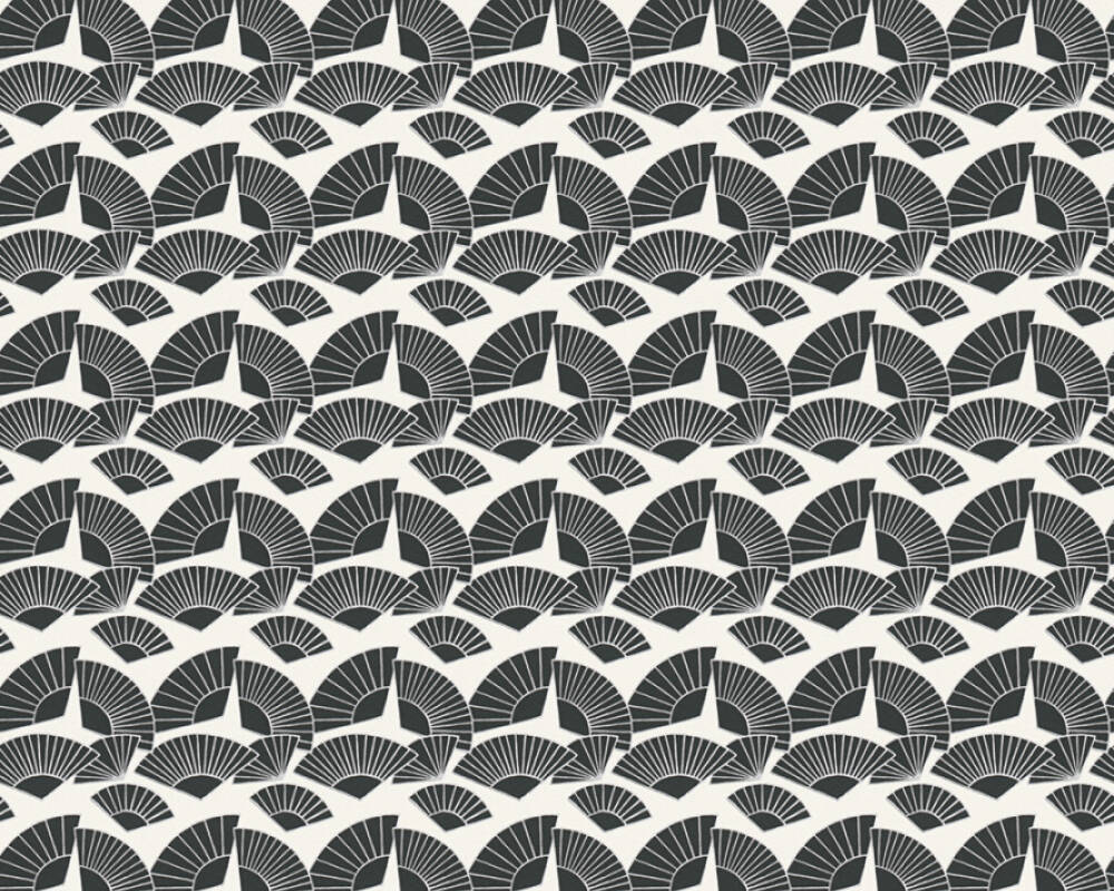 Karl Lagerfeld - Fans designer wallpaper AS Creation Roll Black  378473
