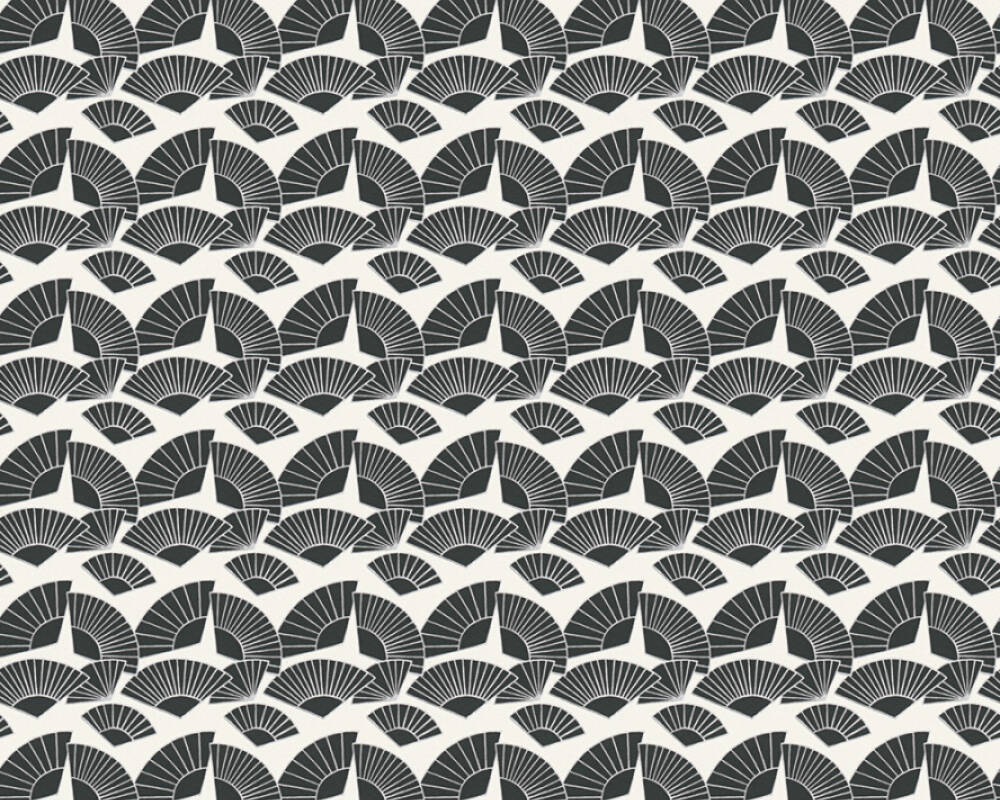 Karl Lagerfeld - Fans designer wallpaper AS Creation Roll Black  378473