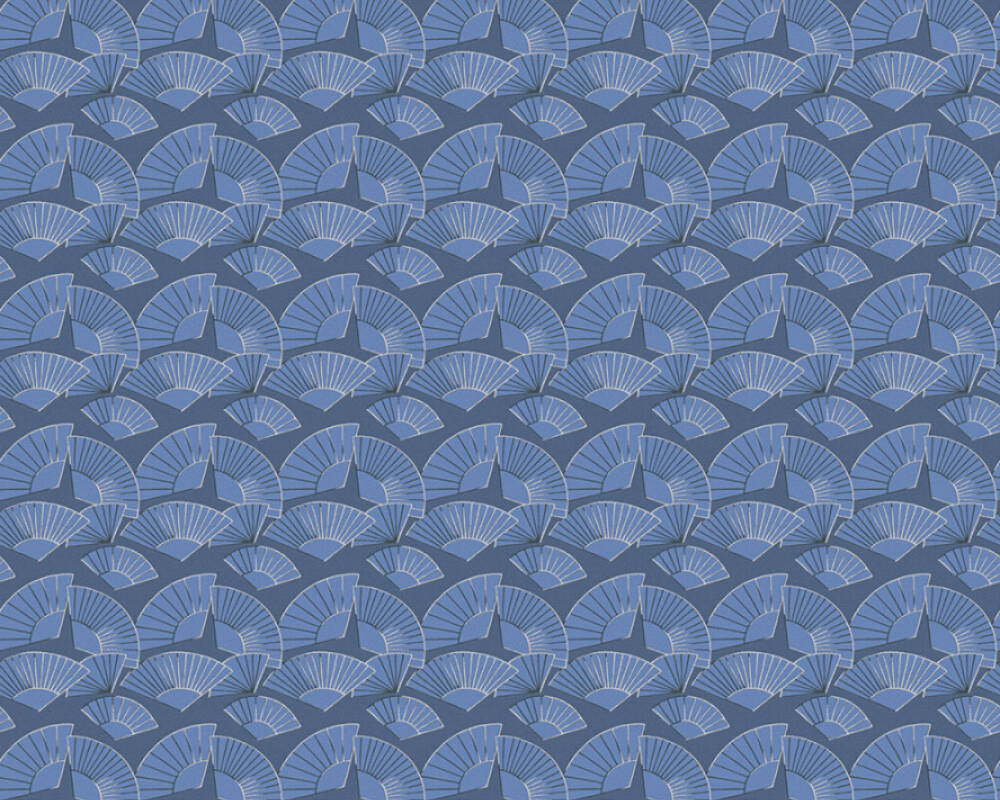 Karl Lagerfeld - Fans designer wallpaper AS Creation Roll Blue  378474