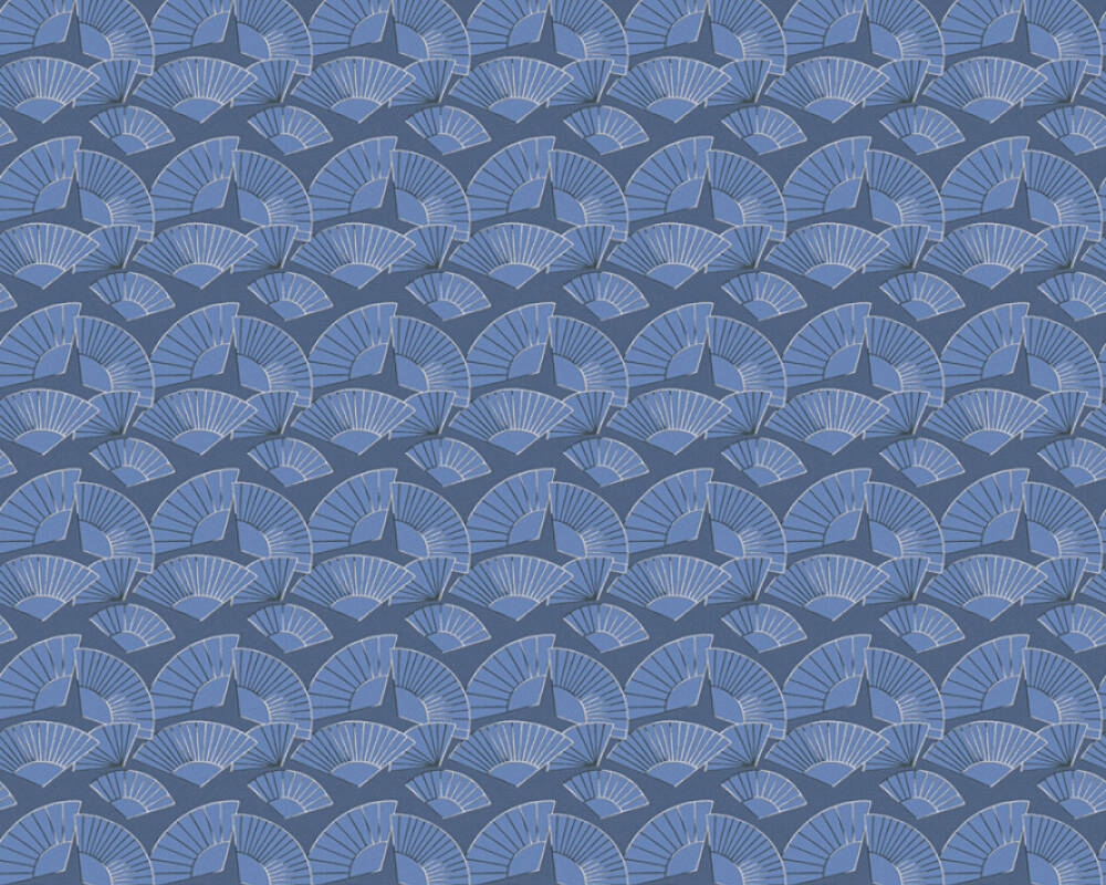 Karl Lagerfeld - Fans designer wallpaper AS Creation Roll Blue  378474