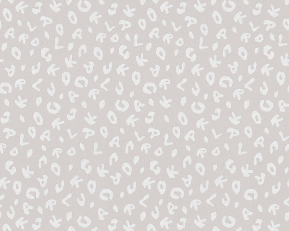 Karl Lagerfeld - Leopard Letters designer wallpaper AS Creation Roll Grey  378563