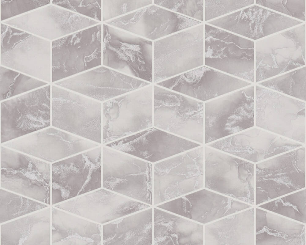 Metropolitan Stories 2 - Geo Marble industrial wallpaper AS Creation Roll Silver  378631