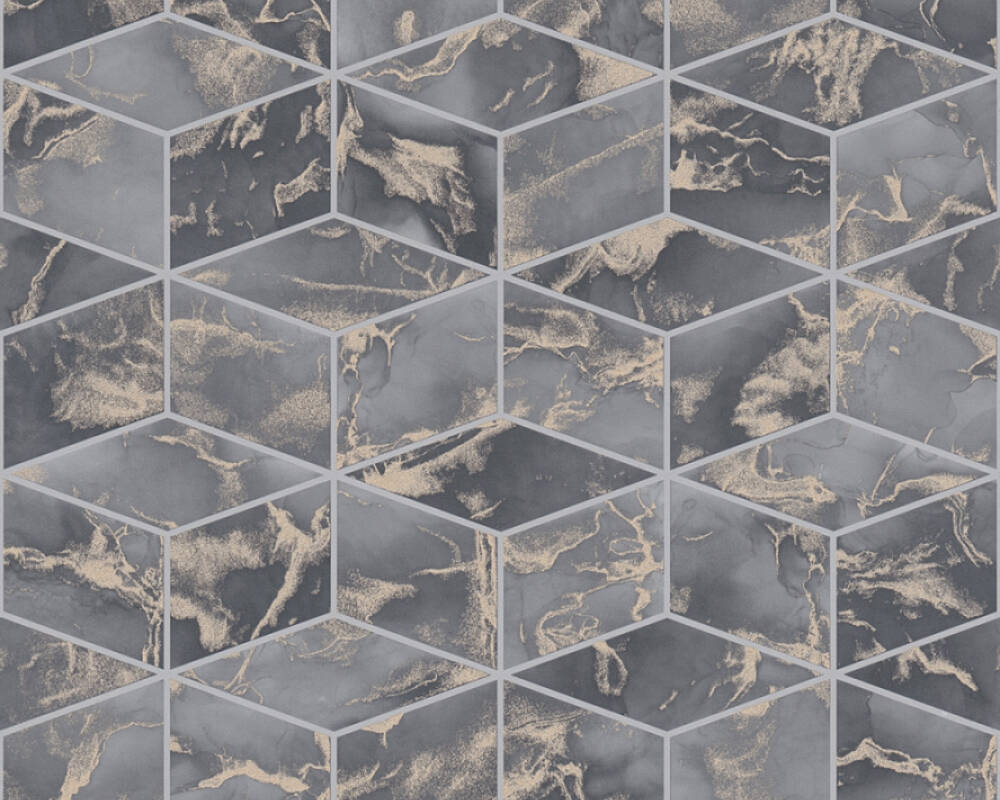 Metropolitan Stories 2 - Geo Marble industrial wallpaper AS Creation Roll Dark Grey  378633