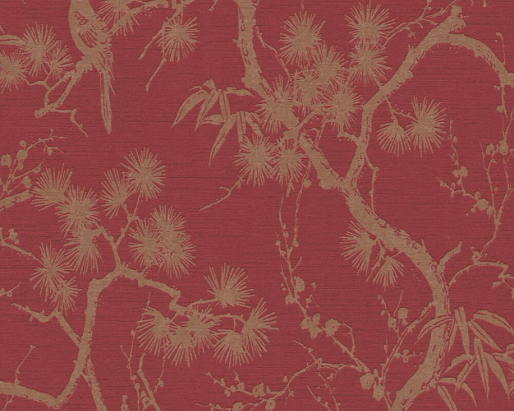 Metropolitan Stories 2 - Tokyo Metallic botanical wallpaper AS Creation Roll Red  378671