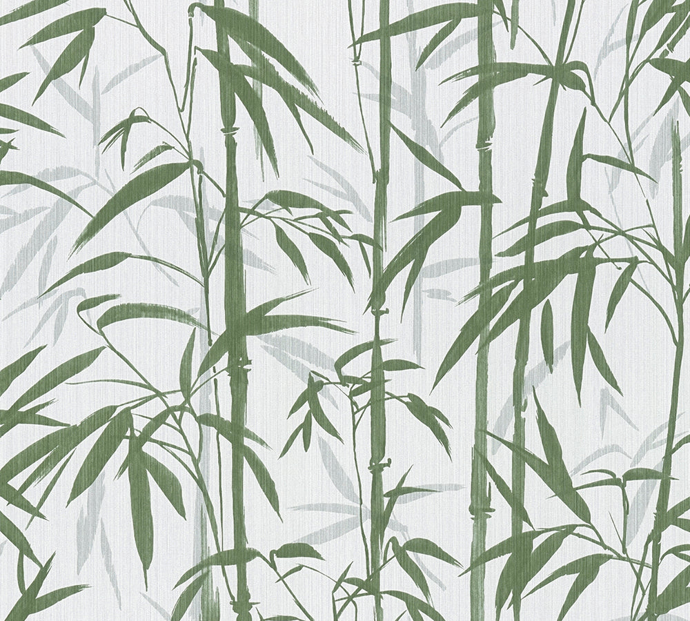Michalsky 4 - Bold Bamboo botanical wallpaper AS Creation Sample Green  379893-S